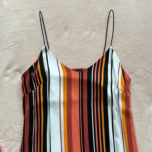 Volcom Midi Dress Orange Striped Spaghetti Straps Size S - Picture 8 of 12